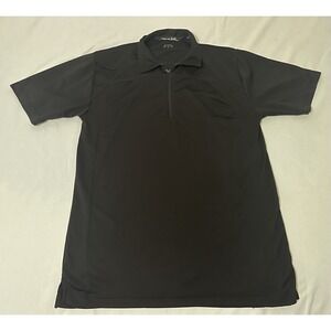 Travis Mathew Shirt Mens M Black Polo Short Sleeve‎ 1/4 Zip Golf Outdoors